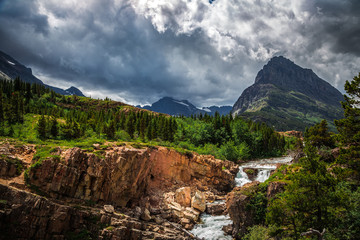 Swiftcurrent Falls at Many Glacier, Glacier National Park