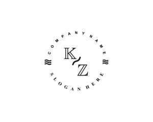 Initial KZ vintage logo template	