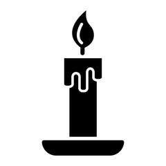 Fototapeta premium Candle Doodle Icon Vector Simple Design