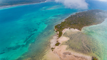 aerial view of the vundwe island in Zanzibar
