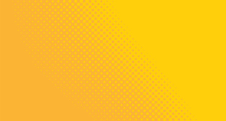 Orange halftone pop art background abstract vector comics style blank layout template with clouds beams and isolated dots pattern. For sale banner for your designe 1960s. with copy space eps10
