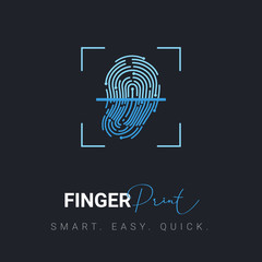 Finger Print Technology. Sign Up. Vector Illustration.