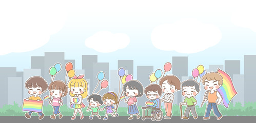 プライドパレード・背景付き2