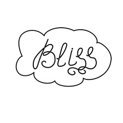bliss text, banner, ribbon.