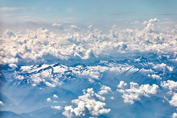 Fototapeta premium View from the airplane to the mountains