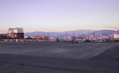The Port of Beirut during sunset in summer