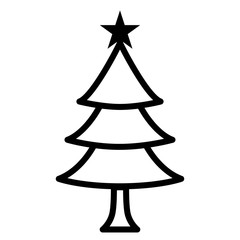Fototapeta premium Christmas Tree Doodle Icon Vector