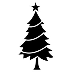 Christmas Tree Doodle Icon Vector