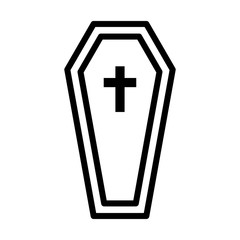 Coffin Doodle Icon Vector