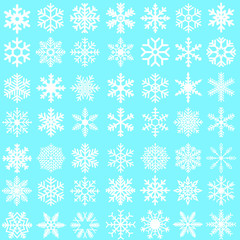 Snowflakes icons vector set. Snowflake icon. christmas illustration symbol collection. winter sign or logo.