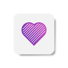 love / heart icon in solid/glyph with stripes style in purple smooth gradient color