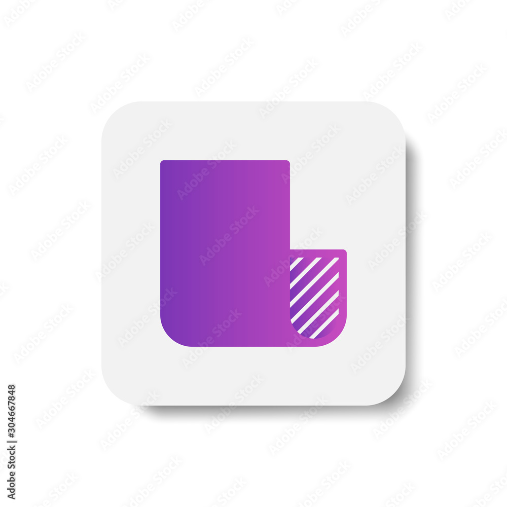 Poster file document icon in solid/glyph with stripes style in purple smooth gradient color