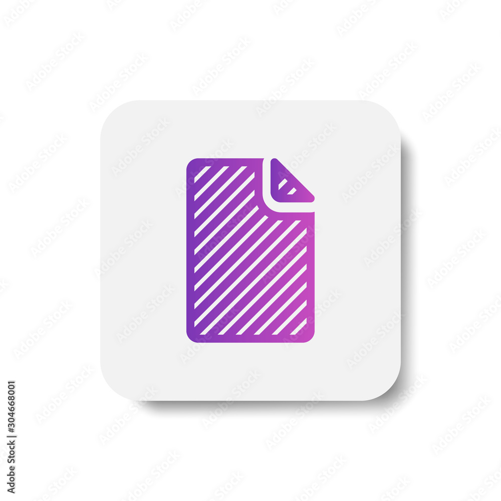 Poster file document icon in solid/glyph with stripes style in purple smooth gradient color