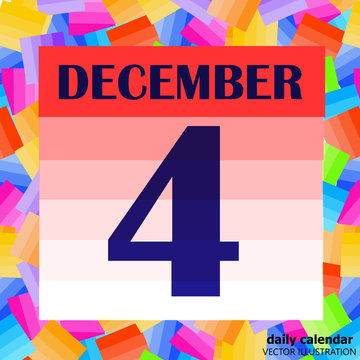 December 4 icon. For planning important day. Banner for holidays and special days. Fourth of december. Vector Illustration.