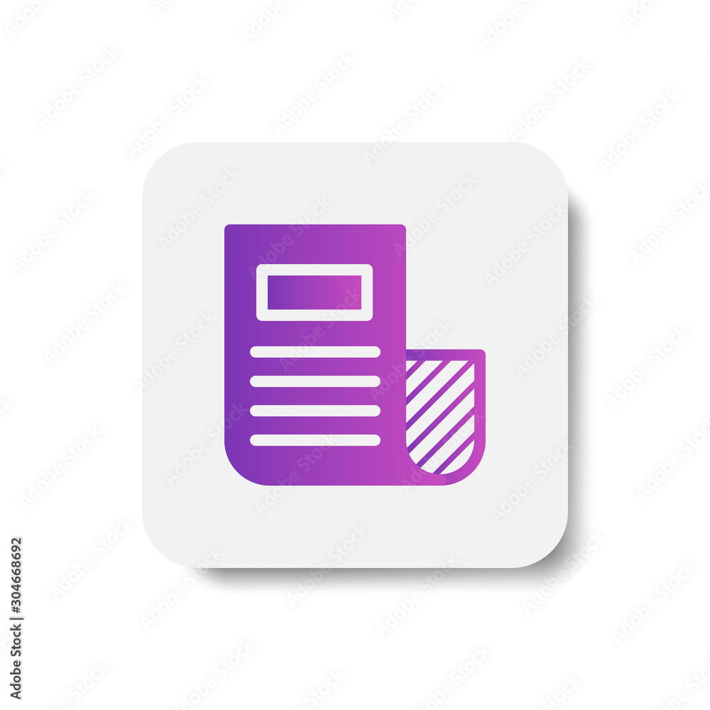 Aufkleber file document icon in solid/glyph with stripes style in purple smooth gradient color