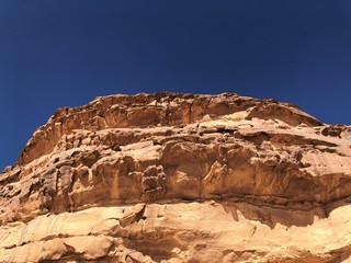 Fototapeta premium evocative wind-eroded mountains in the Wadi Rum desert