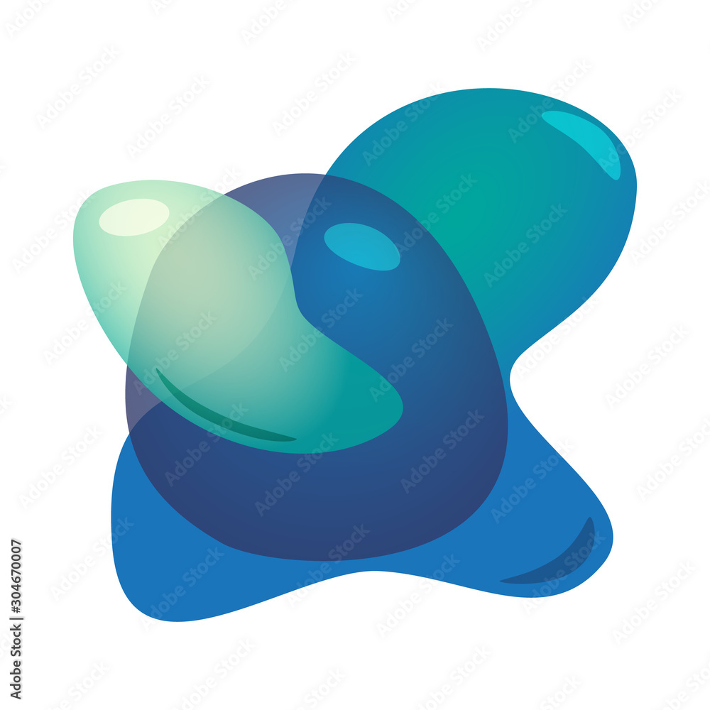 Poster 3d abstract blur free forms color gradient. vector fluid organic colorful shapes.