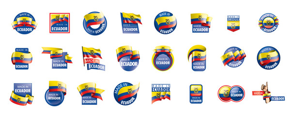 Ecuador flag, vector illustration on a white background