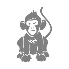 Monkey Character Logo Design Template Illustration Isolated