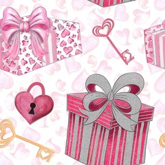 Valentine's day cupid seamless pattern