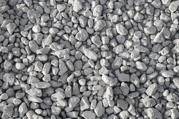 Gray industrial gravel on the ground