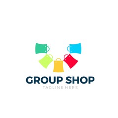 Obraz premium Group Shop Modern Star Up Company Logo Design Tamplate