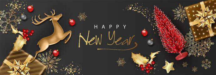 Christmas and New Year banner © Nadezda Kostina