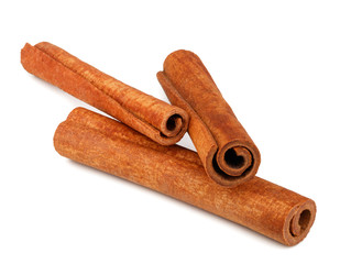 Cinnamon sticks isolated on white background