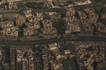 The incredible scenery of the city of Dubai. Skyscrapers and Landmarks