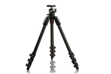 Tripod For Camera Stand With Hydraulic Head Ball isolated on white background - obrazy, fototapety, plakaty