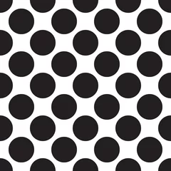 Behang zwart wit naadloos patroon met cirkelstip © sunattakit