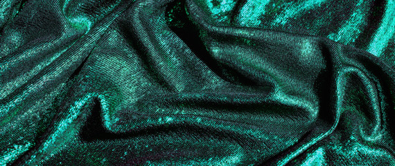 Green shiny fabric for holiday backgrounds