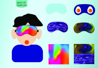 holographic foil,Corporate identity for business, presentations  Blindfold.Cloth sleeping eyes.