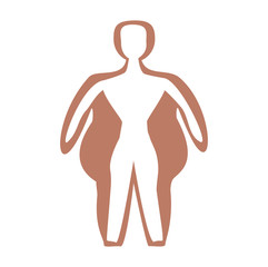 Obesity. Silhouette fat man. International Day Against Obesity. Infographics. Vector illustration on isolated background.