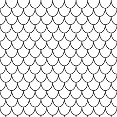 black and white seamless pattern with fish scales