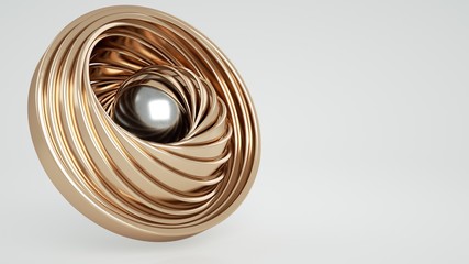 Gold And Silver Minimal Abstract Background - 3D Illustration