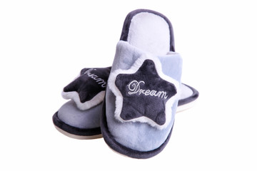 Gray soft home slippers