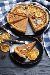 sliced Sweet potato pie on a plate