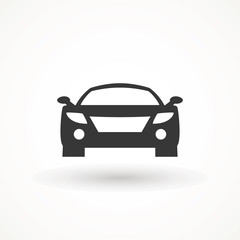 Car vector icon. Isolated simple view front logo illustration. Sign symbol. Auto style car logo design with concept sports vehicle icon silhouette