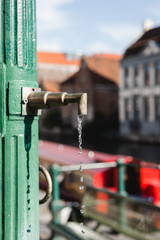Public Drinking Water Faucet. Water source in the street. Drinking fountain