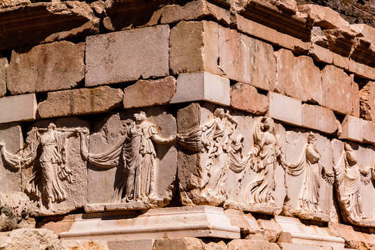 Decorative ornament on Northwestern Heroon. Sagalassos, Budur, Turkey.