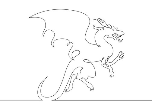 Continuous Line Drawing Dragon