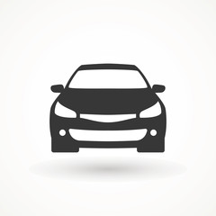 Car vector icon. Isolated simple view front logo illustration. Sign symbol. Auto style car logo design with concept sports vehicle icon silhouette