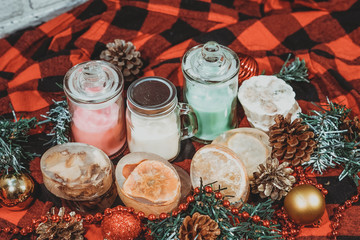 A variety of gifts for the New Year and Happy Christmas.