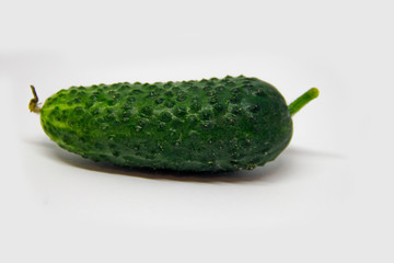 fresh homemade cucumber on a white background