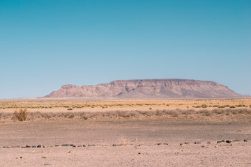 mountain formation in desert