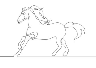 continuous line drawing horse © derplan13