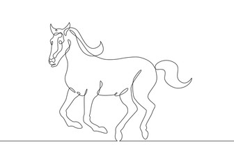 Fototapeta premium continuous line drawing horse