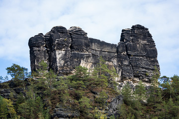 Fototapeta na wymiar Rock formations in saxony switzerland
