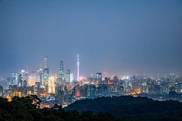 Fototapeta premium Guangzhou city night landscape in China